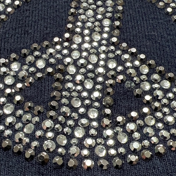 Dori Creations Navy Rhinestones Peace Sign Design Kids Tank Top Size 3 - Picture 11 of 14